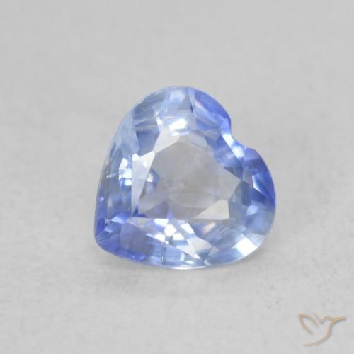 0.54ct Naturel Bleu pastel Saphir, Cœur, VVS-VS