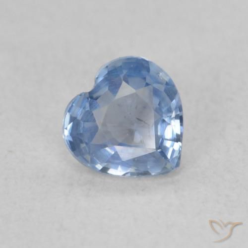 Saphir Bleu clair naturelle Cœur, 0.43 ct, VVS-VS
