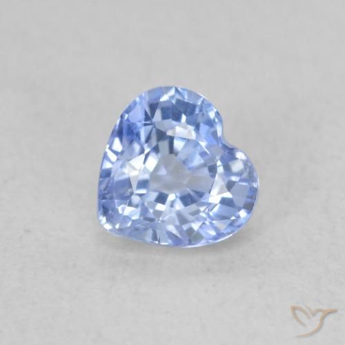 0.50ct Naturel Bleu pastel Saphir, Cœur, VVS-VS, Photo A