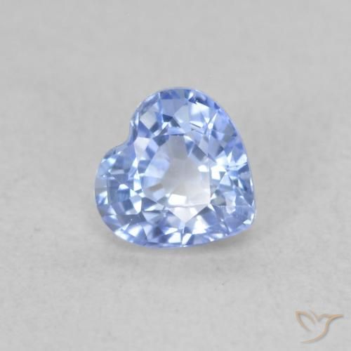 Saphir Bleu pastel naturelle Cœur, 0.50 ct, VVS-VS
