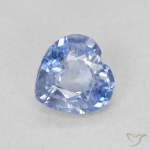 0.58ct Naturel Bleu clair Saphir, Cœur, VVS-VS