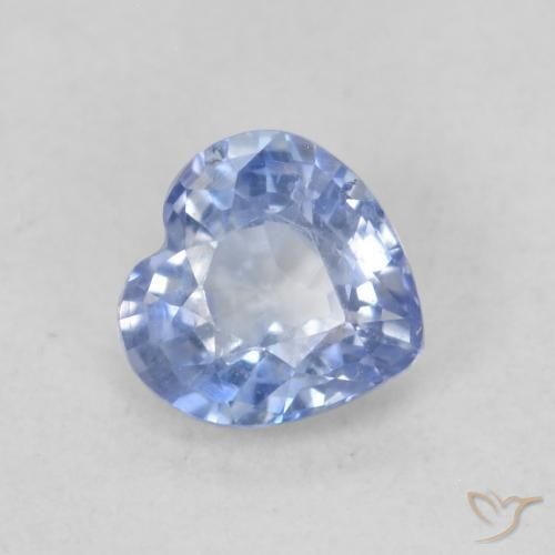 Saphir Bleu clair naturelle Cœur, 0.58 ct, VVS-VS