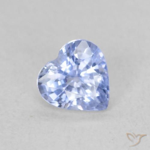 Saphir Bleu pastel naturelle Cœur, 0.49 ct, VVS-VS