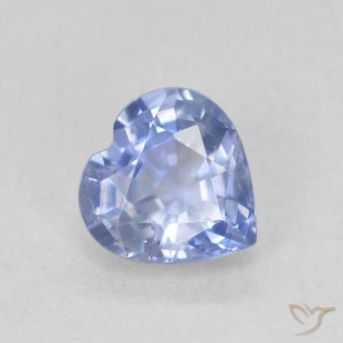 0.68ct Naturel Bleu pastel Saphir, Cœur, VS