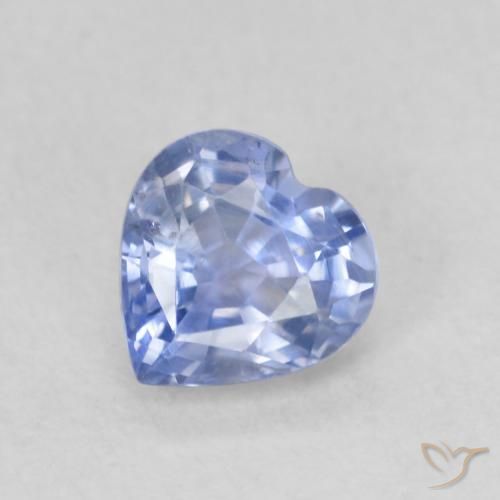 Saphir Bleu pastel naturelle Cœur, 0.68 ct, VS