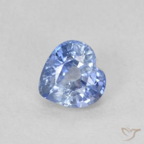 0.55ct Naturel Bleu pastel Saphir, Cœur, VS