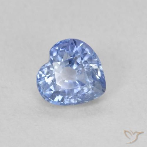 Saphir Bleu pastel naturelle Cœur, 0.55 ct, VS
