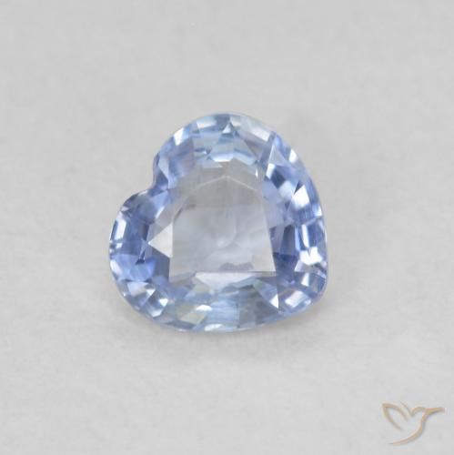 0.46ct Naturel Bleu pastel Saphir, Cœur, VS