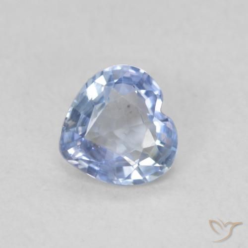 Saphir Bleu pastel naturelle Cœur, 0.46 ct, VS