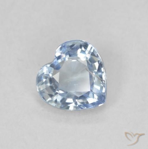 0.49ct Naturel Blanc bleuâtre Saphir, Cœur, VS