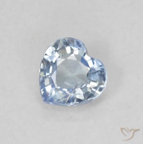 Saphir Blanc bleuâtre naturelle Cœur, 0.49 ct, VS