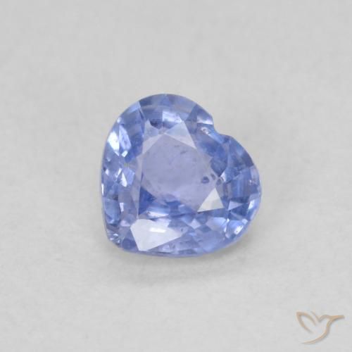 Saphir Bleu pastel naturelle Cœur, 0.47 ct, VS