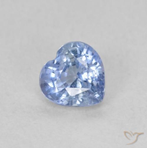 0.51ct Naturel Bleu pastel Saphir, Cœur, VS