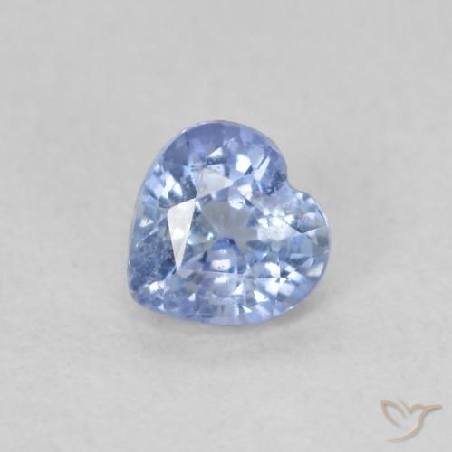Saphir Bleu pastel naturelle Cœur, 0.51 ct, VS