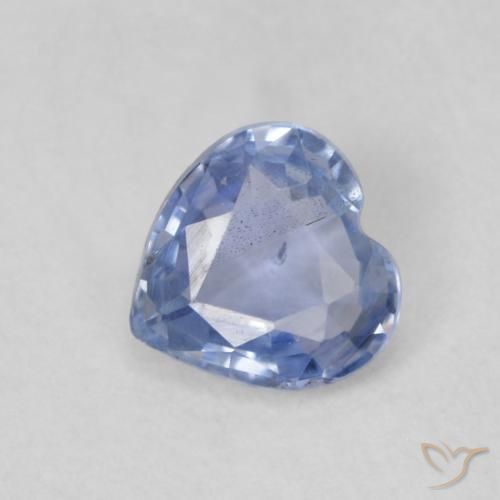Saphir Bleu violacé léger naturelle Cœur, 0.48 ct, VS