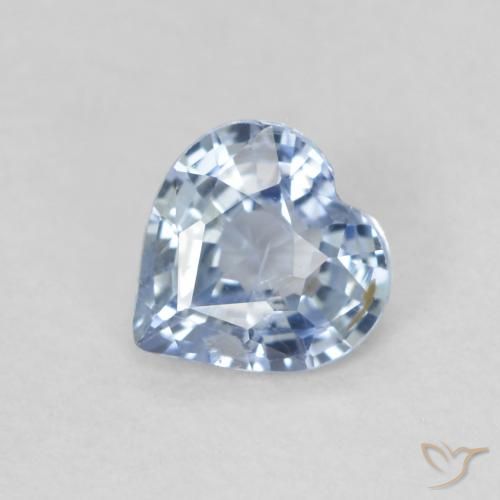0.48ct Naturel Bleu ciel léger Saphir, Cœur, VS