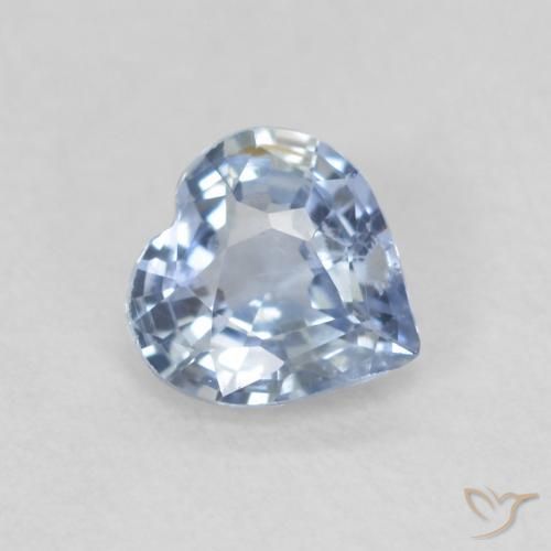 Saphir Bleu ciel léger naturelle Cœur, 0.48 ct, VS