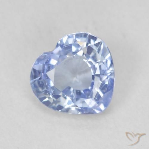 Saphir Bleu violet clair naturelle Cœur, 0.68 ct, VS