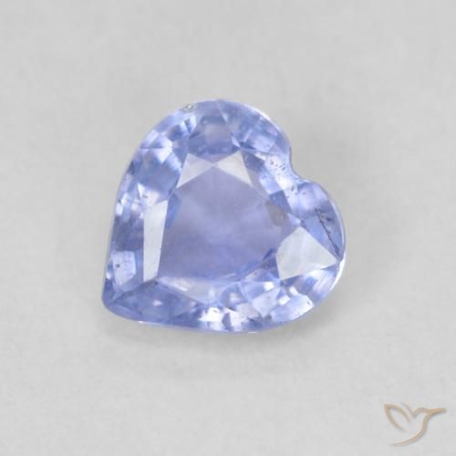 Saphir Bleu violacé léger naturelle Cœur, 0.53 ct, VS