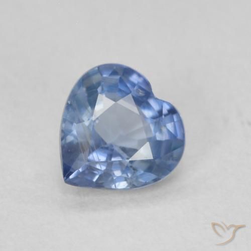 0.49ct Naturel Bleu très clair Saphir, Cœur, VS