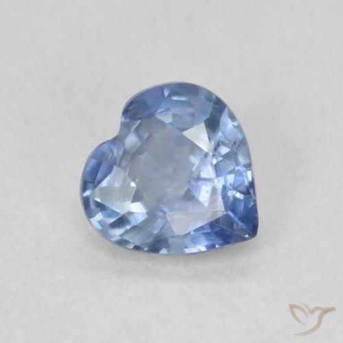 Saphir Bleu très clair naturelle Cœur, 0.49 ct, VS