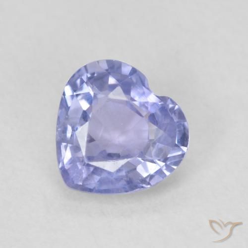 0.63ct Naturel Bleu clair Saphir, Cœur, VS