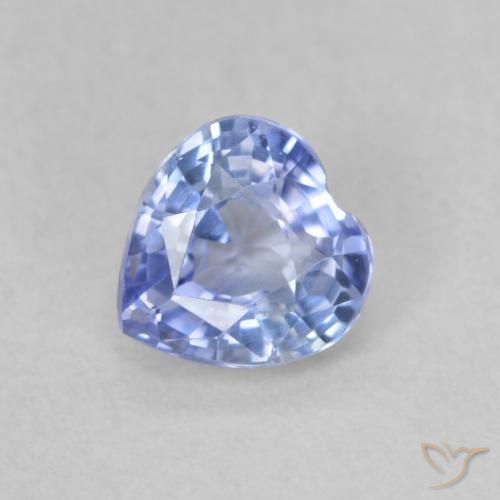 0.59ct Naturel Bleu pastel Saphir, Cœur, VVS-VS