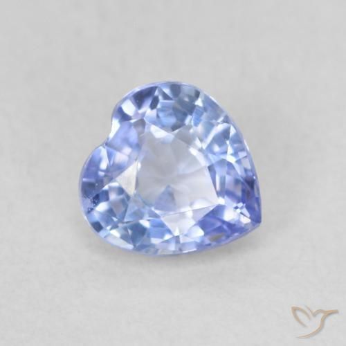 Saphir Bleu pastel naturelle Cœur, 0.59 ct, VVS-VS