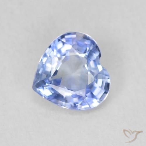 0.53ct Naturel Bleu clair Saphir, Cœur, VVS-VS, Photo A