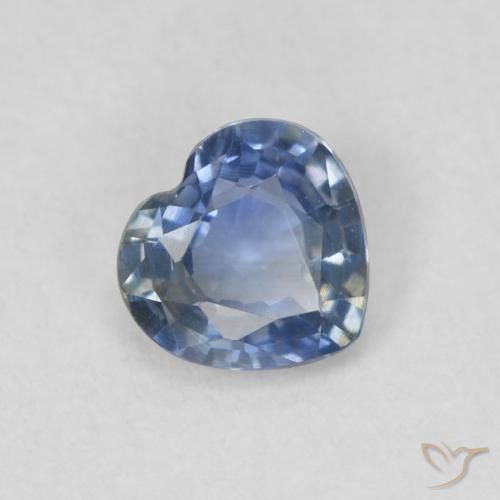 Saphir Bleu naturelle Cœur, 0.44 ct, VVS-VS