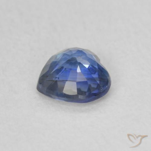 Saphir Bleu naturelle Cœur, 0.44 ct, VVS-VS