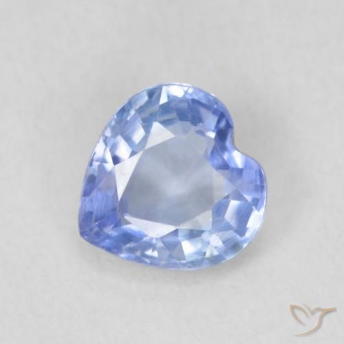 0.58ct Naturel Bleu pastel Saphir, Cœur, VVS-VS
