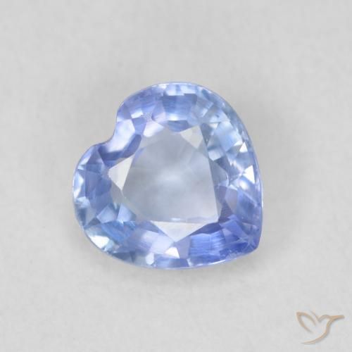Saphir Bleu pastel naturelle Cœur, 0.58 ct, VVS-VS