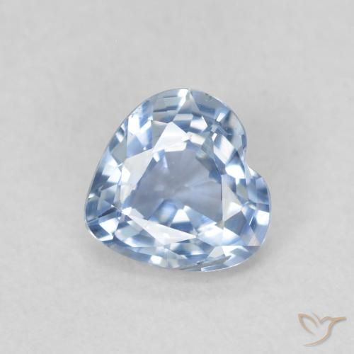 0.52ct Naturel Bleu clair Saphir, Cœur, VVS-VS
