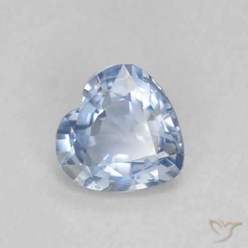 Saphir Bleu clair naturelle Cœur, 0.52 ct, VVS-VS