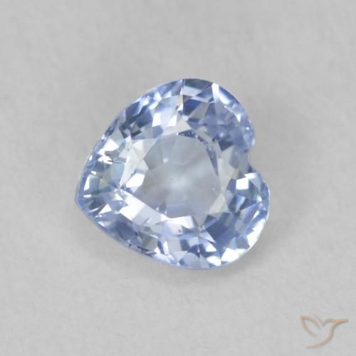 0.57ct Naturel Bleu bébé léger Saphir, Cœur, VVS-VS