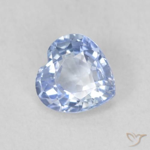 Saphir Bleu bébé léger naturelle Cœur, 0.57 ct, VVS-VS