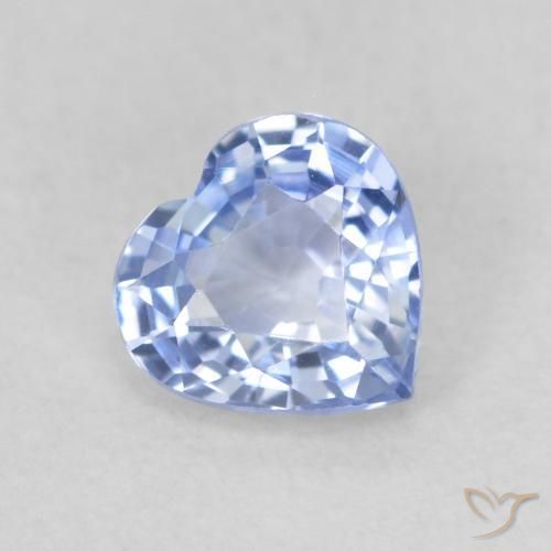 Saphir Bleu clair naturelle Cœur, 0.67 ct, VVS-VS