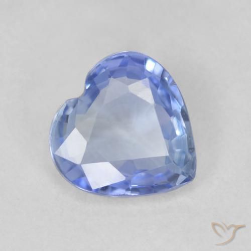 0.62ct Naturel Bleu clair Saphir, Cœur, VVS-VS