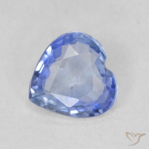 Saphir Bleu clair naturelle Cœur, 0.62 ct, VVS-VS