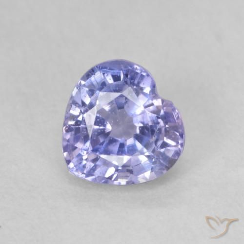 0.63ct Naturel Bleu clair Saphir, Cœur, VVS-VS, Photo A