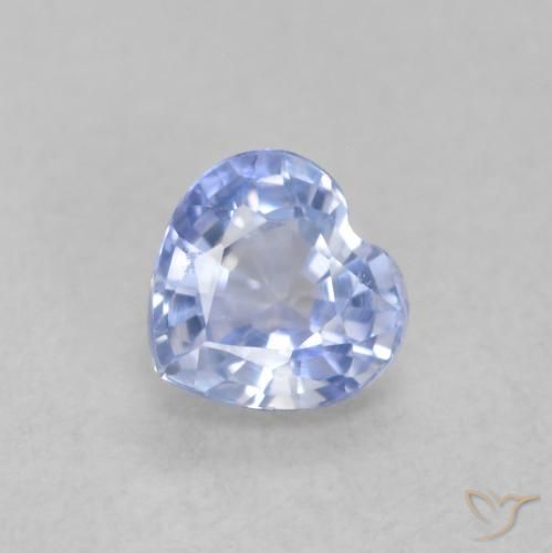 0.54ct Naturel Bleu pastel Saphir, Cœur, VVS-VS