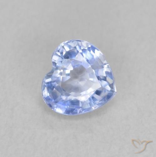 Saphir Bleu pastel naturelle Cœur, 0.54 ct, VVS-VS
