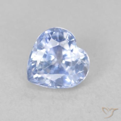 0.71ct Naturel Bleu pastel Saphir, Cœur, VVS-VS