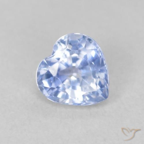 Saphir Bleu pastel naturelle Cœur, 0.71 ct, VVS-VS