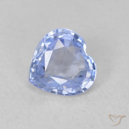 0.61ct Naturel Bleu pastel Saphir, Cœur, VVS-VS