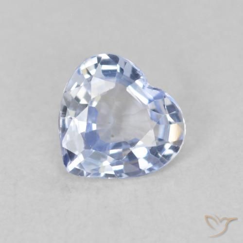 0.51ct Naturel Bleu clair Saphir, Cœur, VVS-VS