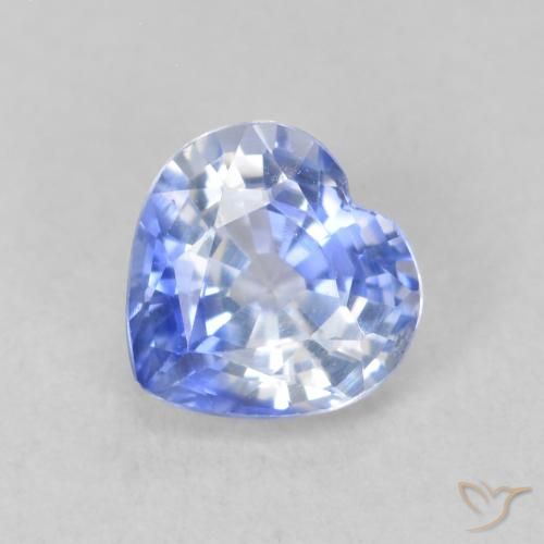0.75ct Naturel Bleu clair Saphir, Cœur, VVS-VS