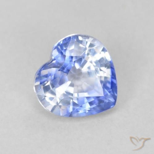 Saphir Bleu clair naturelle Cœur, 0.75 ct, VVS-VS
