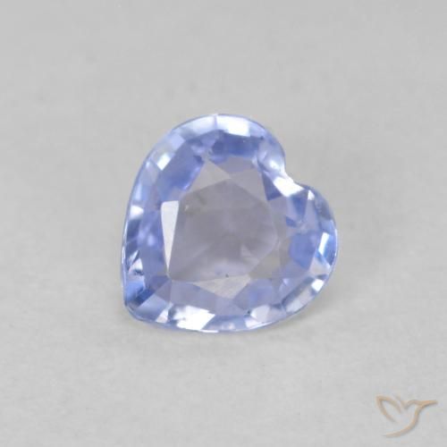 0.42ct Naturel Bleu pastel Saphir, Cœur, VVS-VS